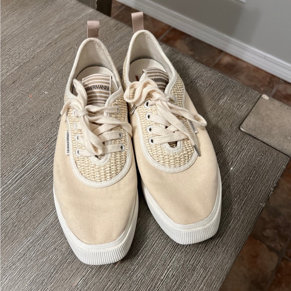 Zimmermann tan and wicker tennis shoes sneakers